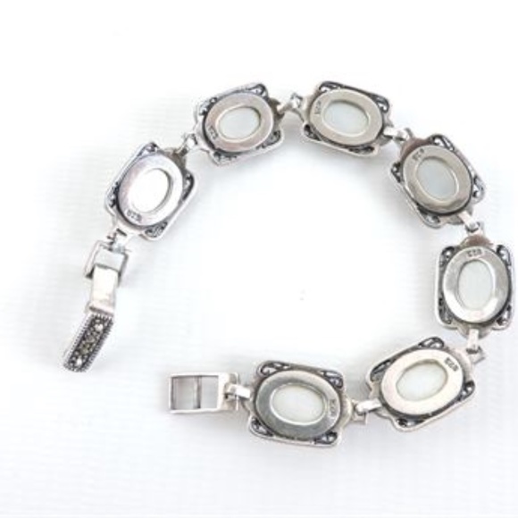925 Silver & Mother of Pearl Link Bracelet - Picture 3 of 7